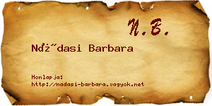 Nádasi Barbara névjegykártya